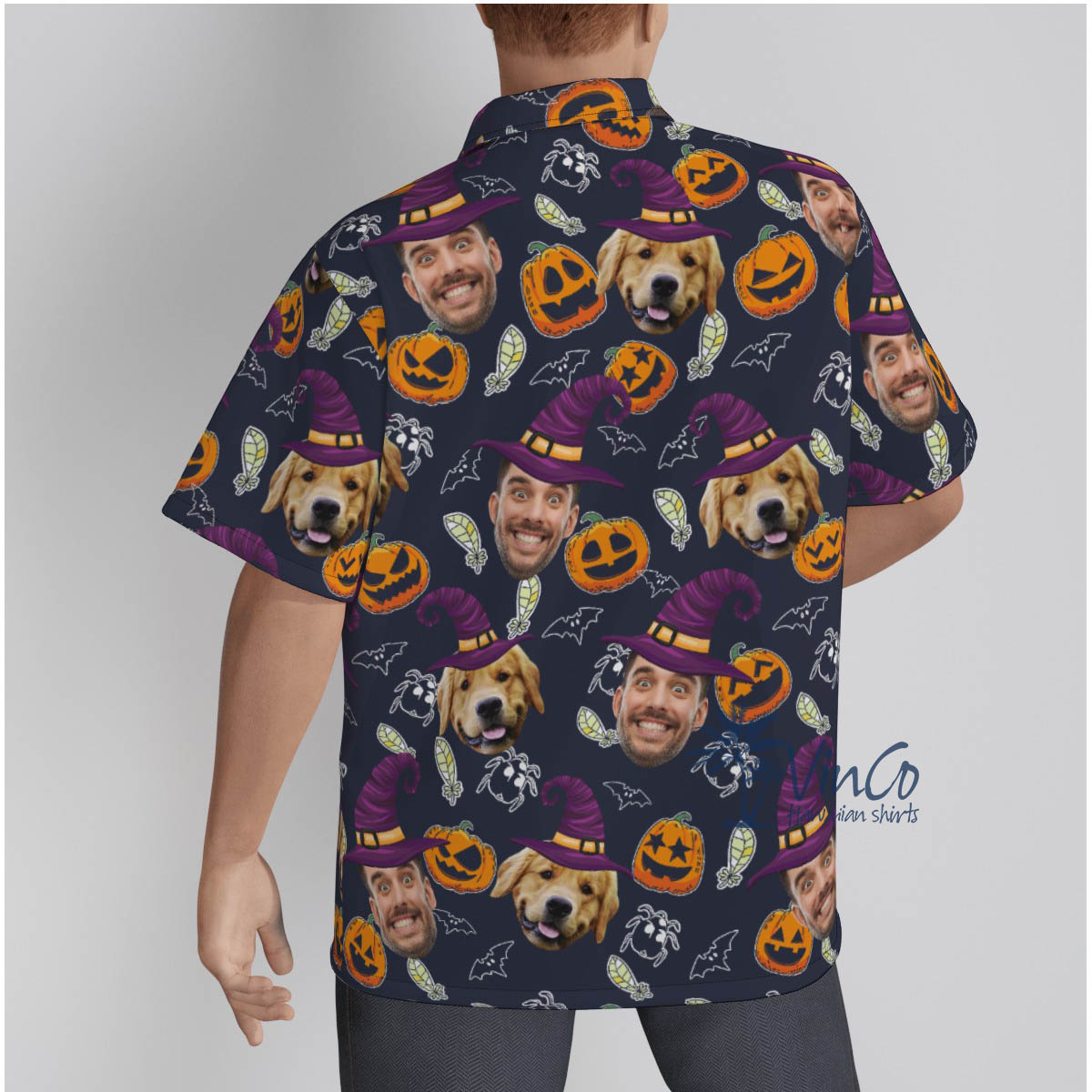 Custom Faces Witches Halloween Aloha Shirt For Men