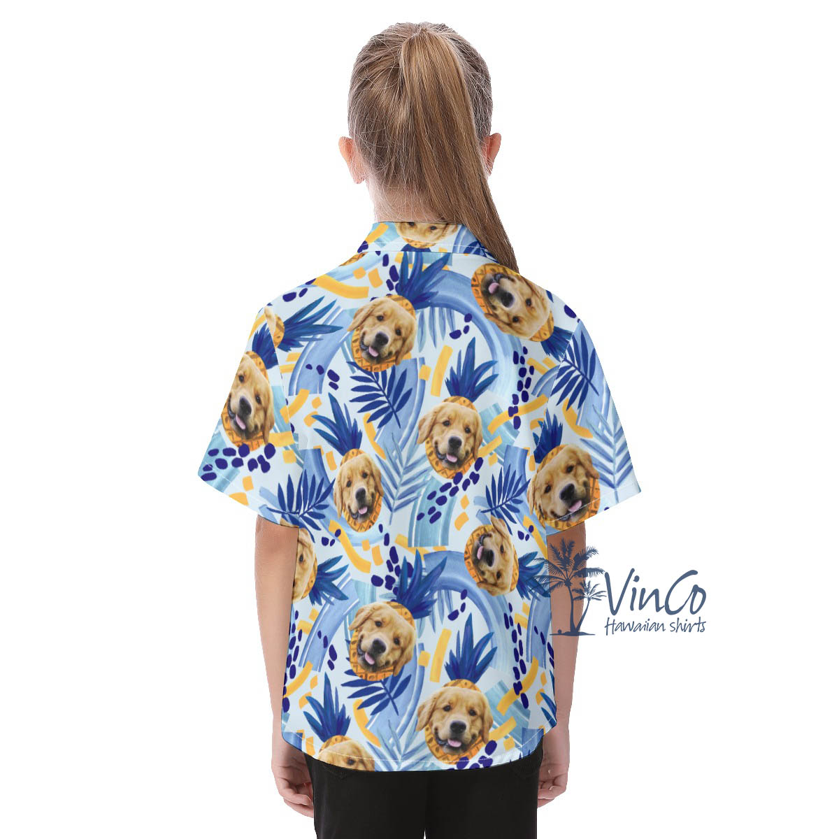 Funny Custom Face With Pineapple Personalized Hawaiian Shirt For Kids