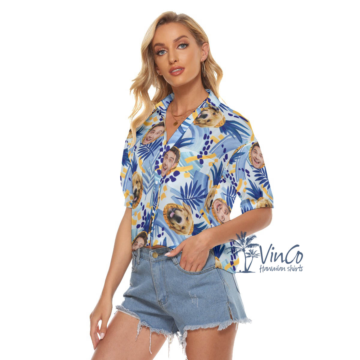 Tropical Pineapple Custom Hawaiian Crop Top For Women