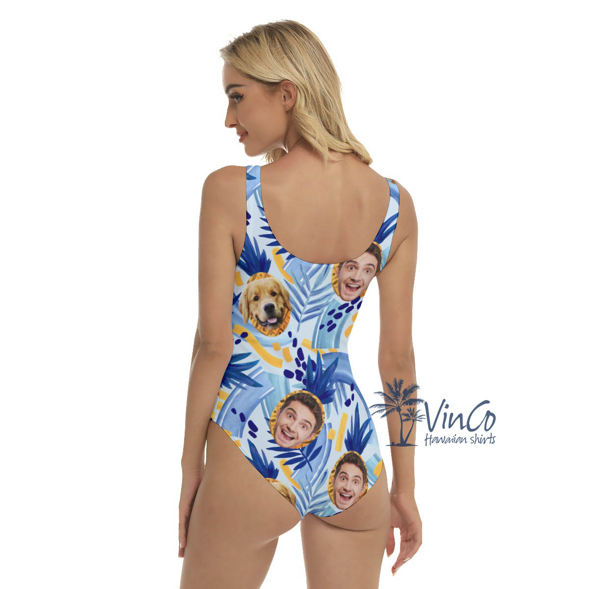 Funny Faces Custom One Piece Swimsuit For Women