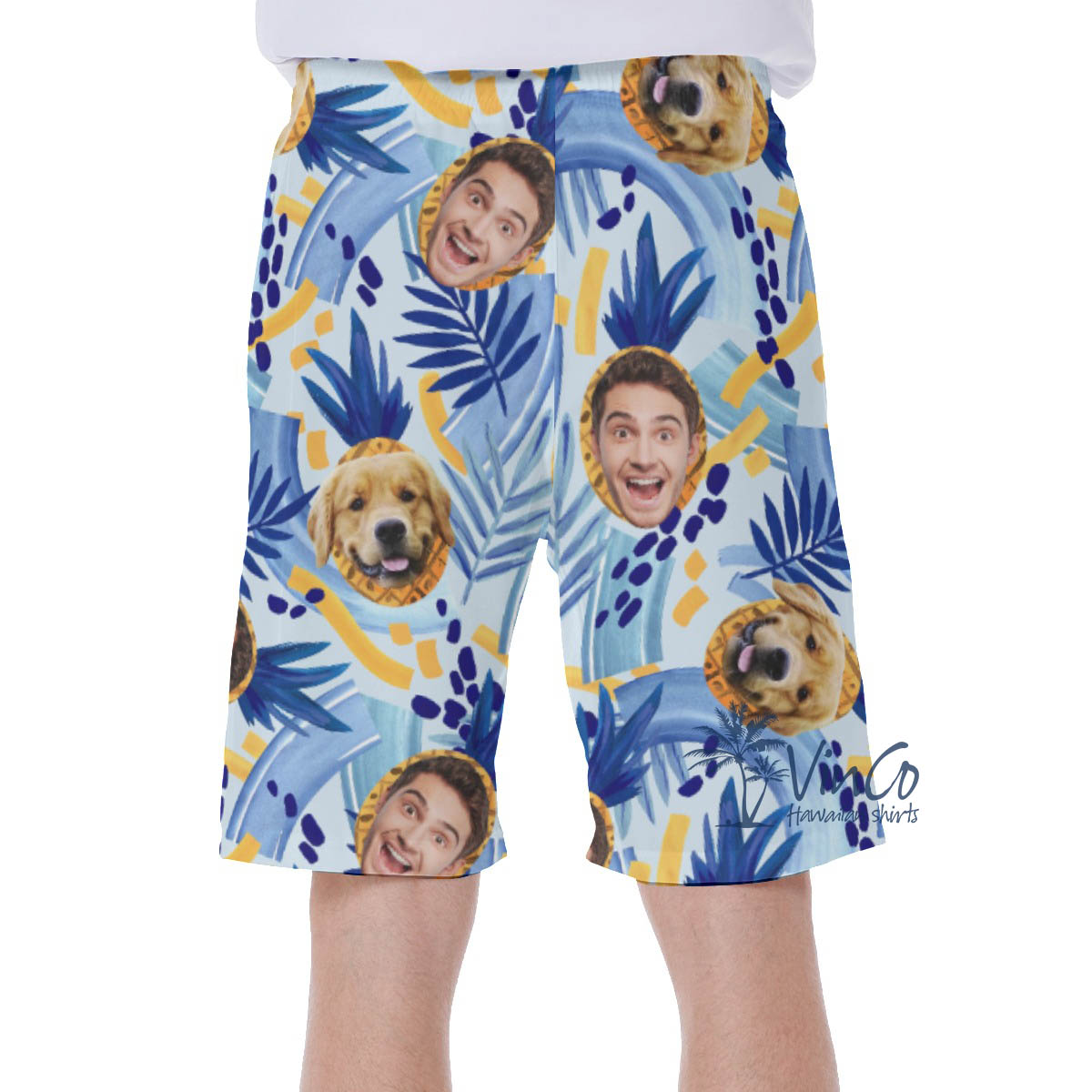 Personalized Pet Face Shorts Swim Trunks For Men