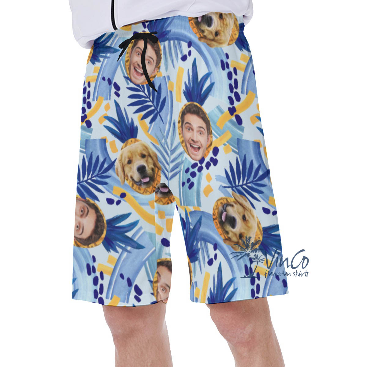 Personalized Pet Face Shorts Swim Trunks For Men