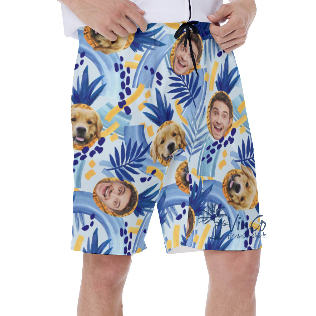 Personalized Pet Face Shorts Swim Trunks For Men