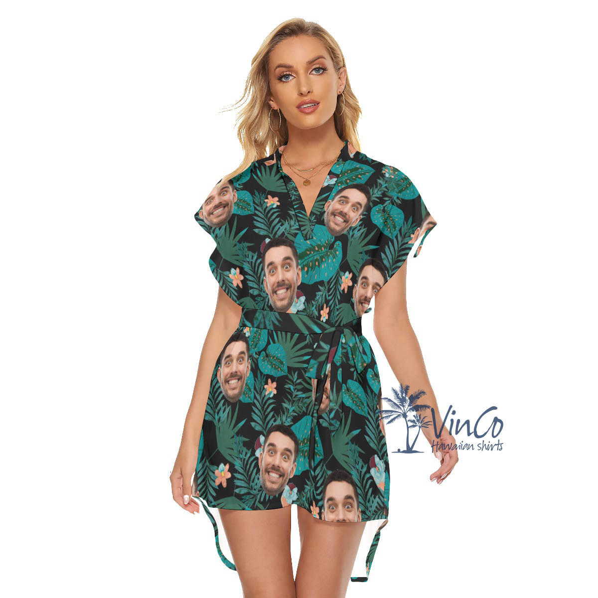 Personalized Faces Gift Women's Hawaiian Dress - variant image 1