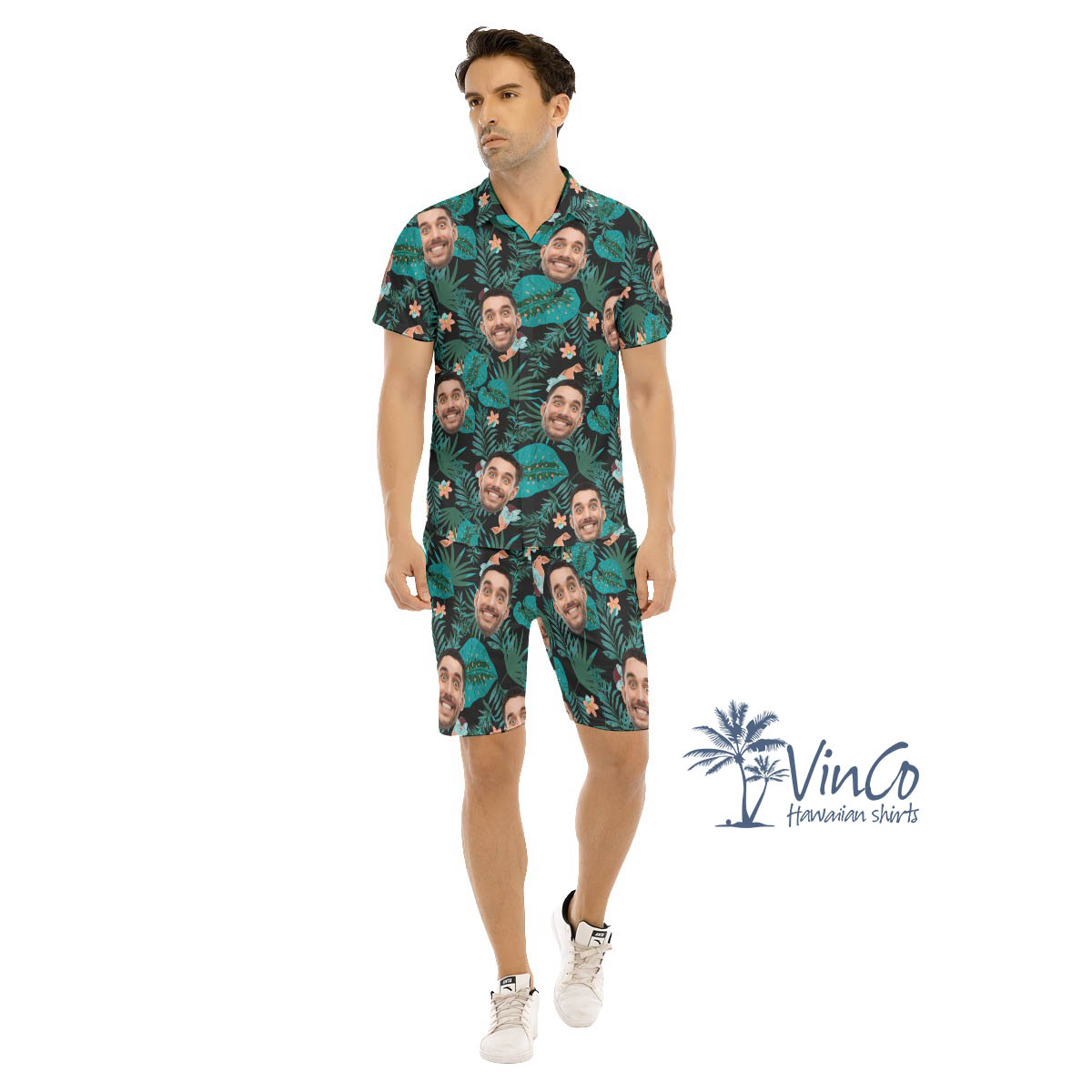 Personalize Your Face Aloha Shirt Set For Men - variant image 1