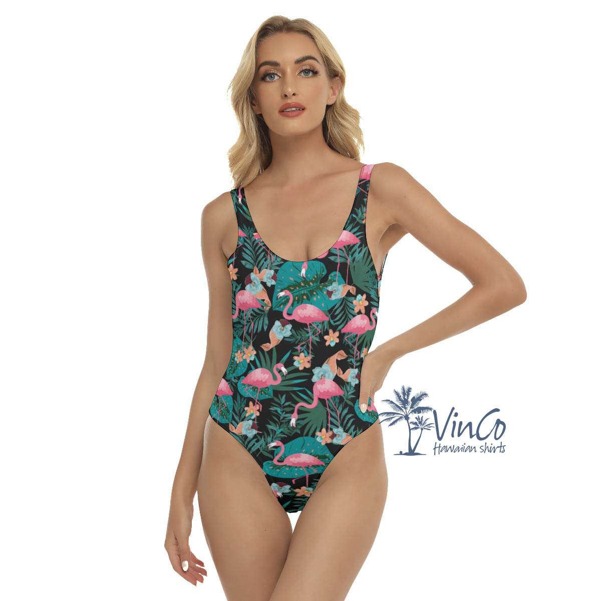 Cool Pink Flamingo Hawaiian Swimsuit For Women - variant image 1