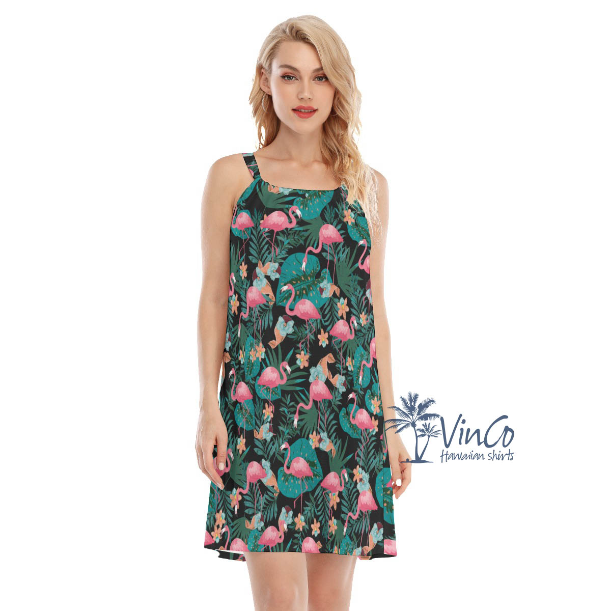 Pink Flamingo Summer Tropical Dress For Women - variant image 1
