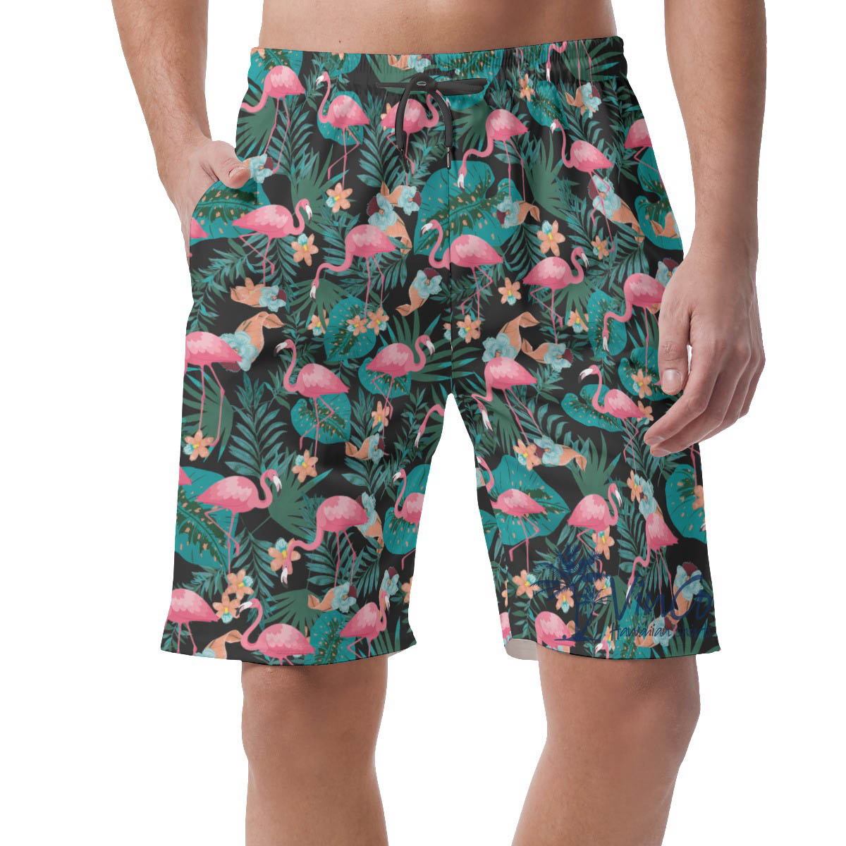 Pink Flamingo Tropical Summer Shorts For Men - variant image 1