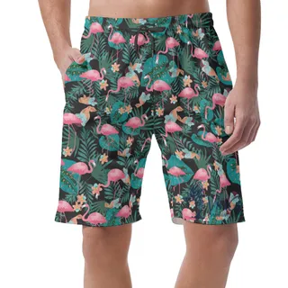 Pink Flamingo Tropical Summer Shorts For Men