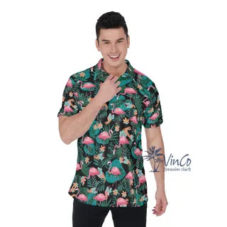 Tropical Pink Flamingo Polo Shirt For Men