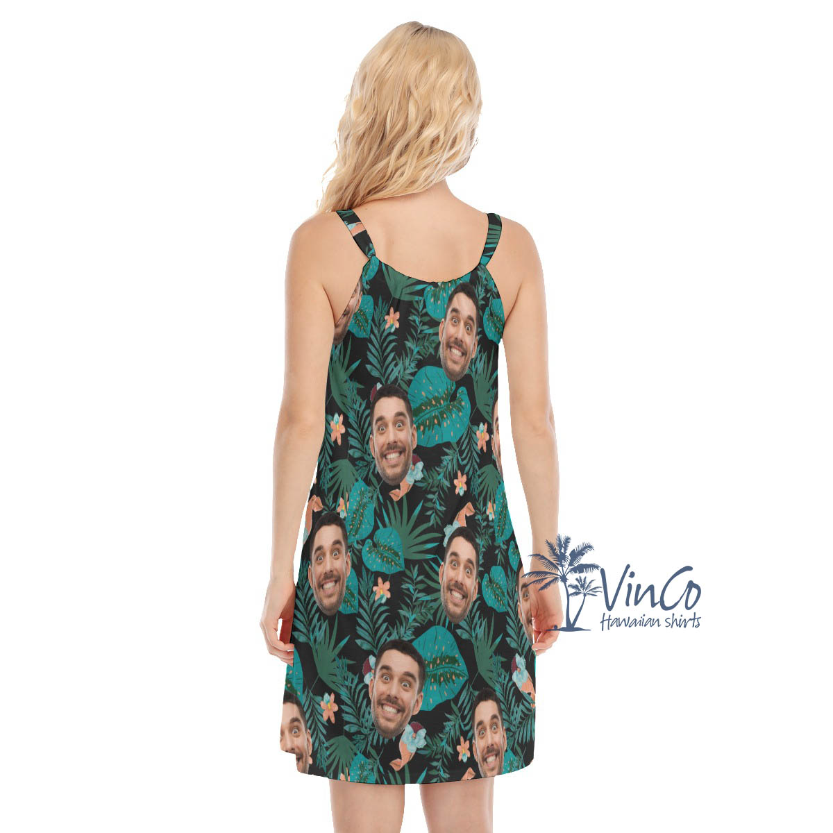 Custom Tropical Women's Hawaiian Dress With Multiple Faces