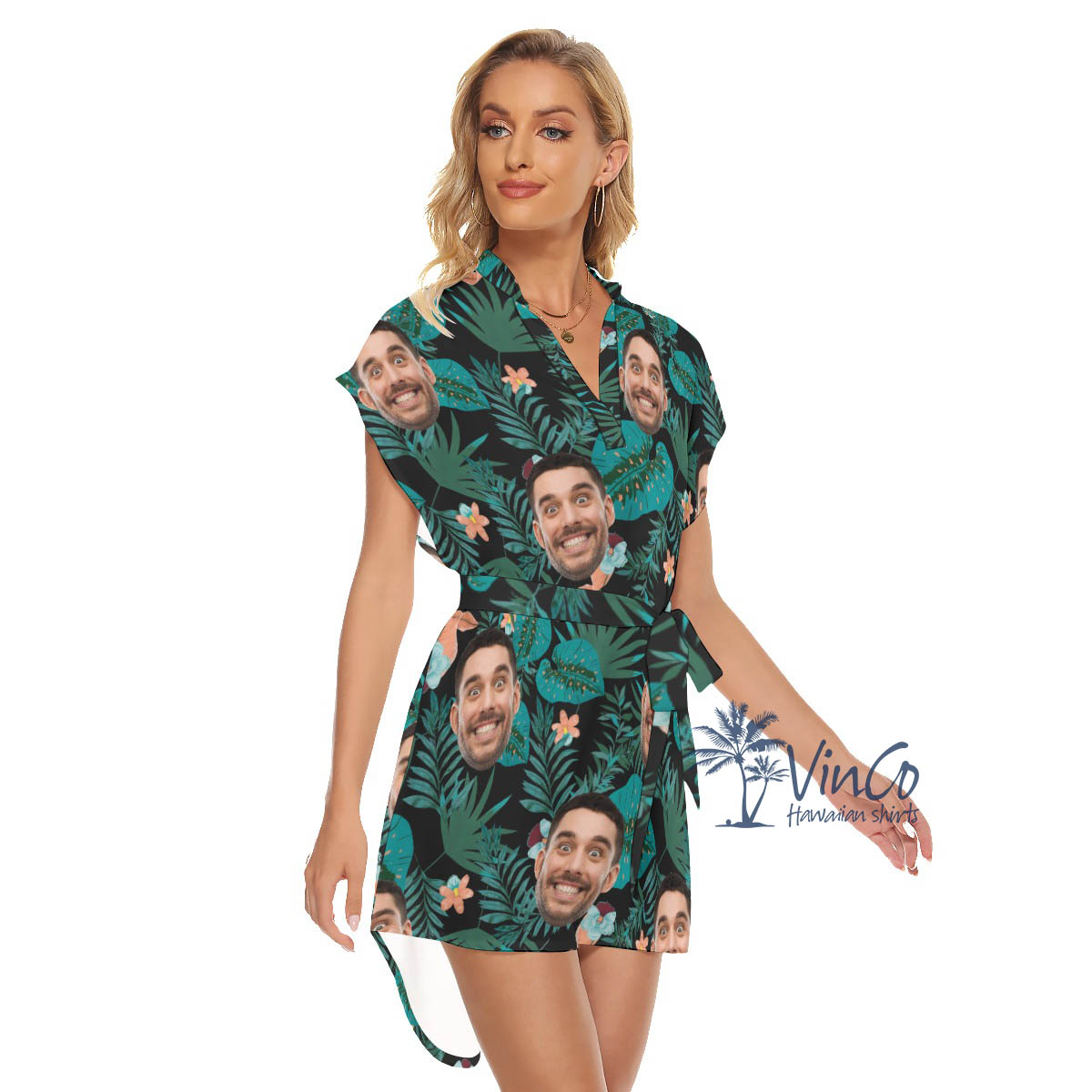 Personalized Faces Gift Women's Hawaiian Dress