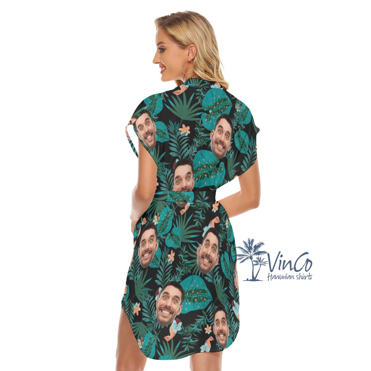 Personalized Faces Gift Women's Hawaiian Dress