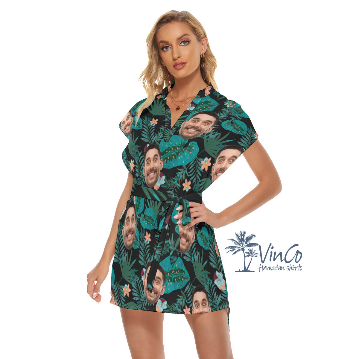 Personalized Faces Gift Women's Hawaiian Dress