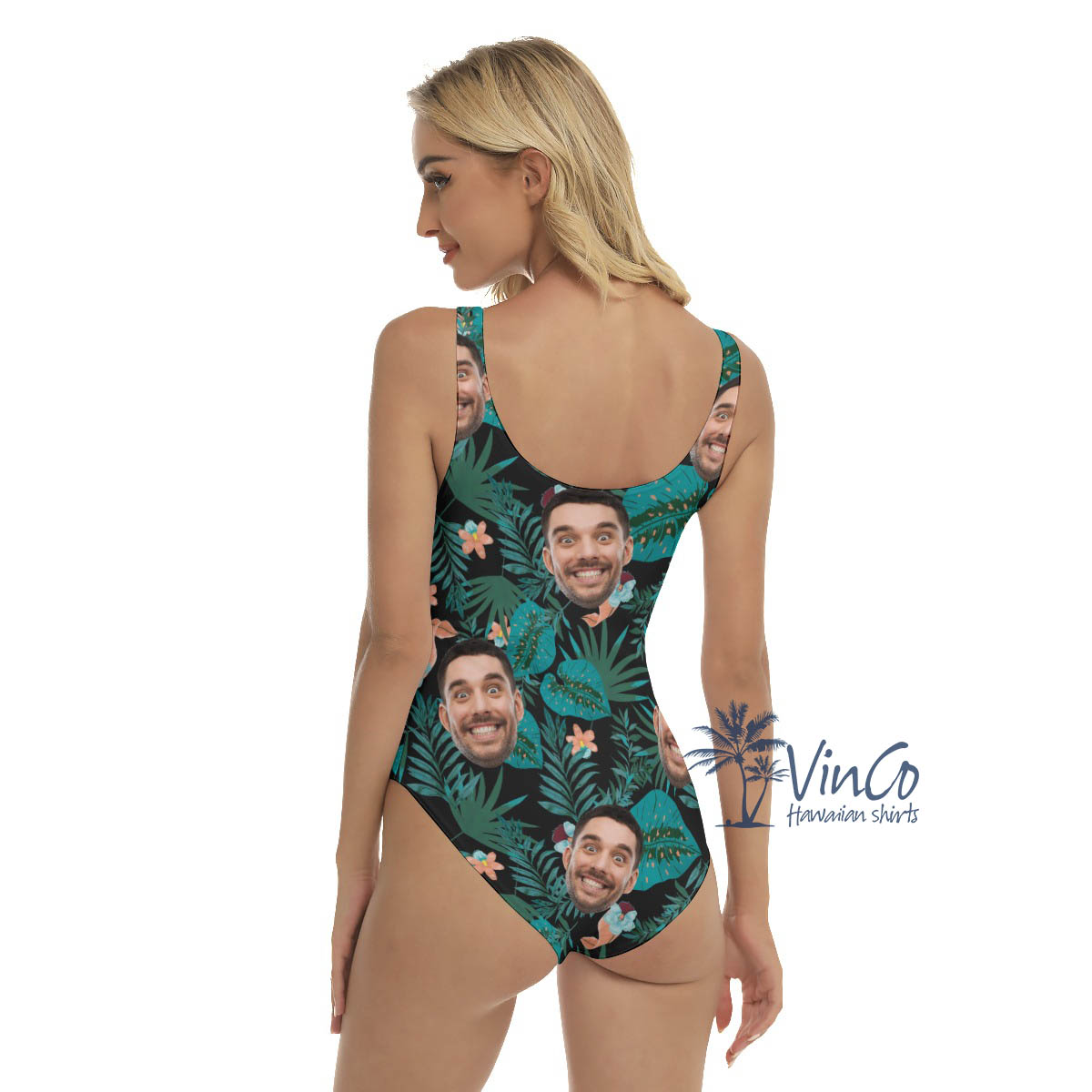 Custom Multiple Faces Hawaiian Swimsuit For Women
