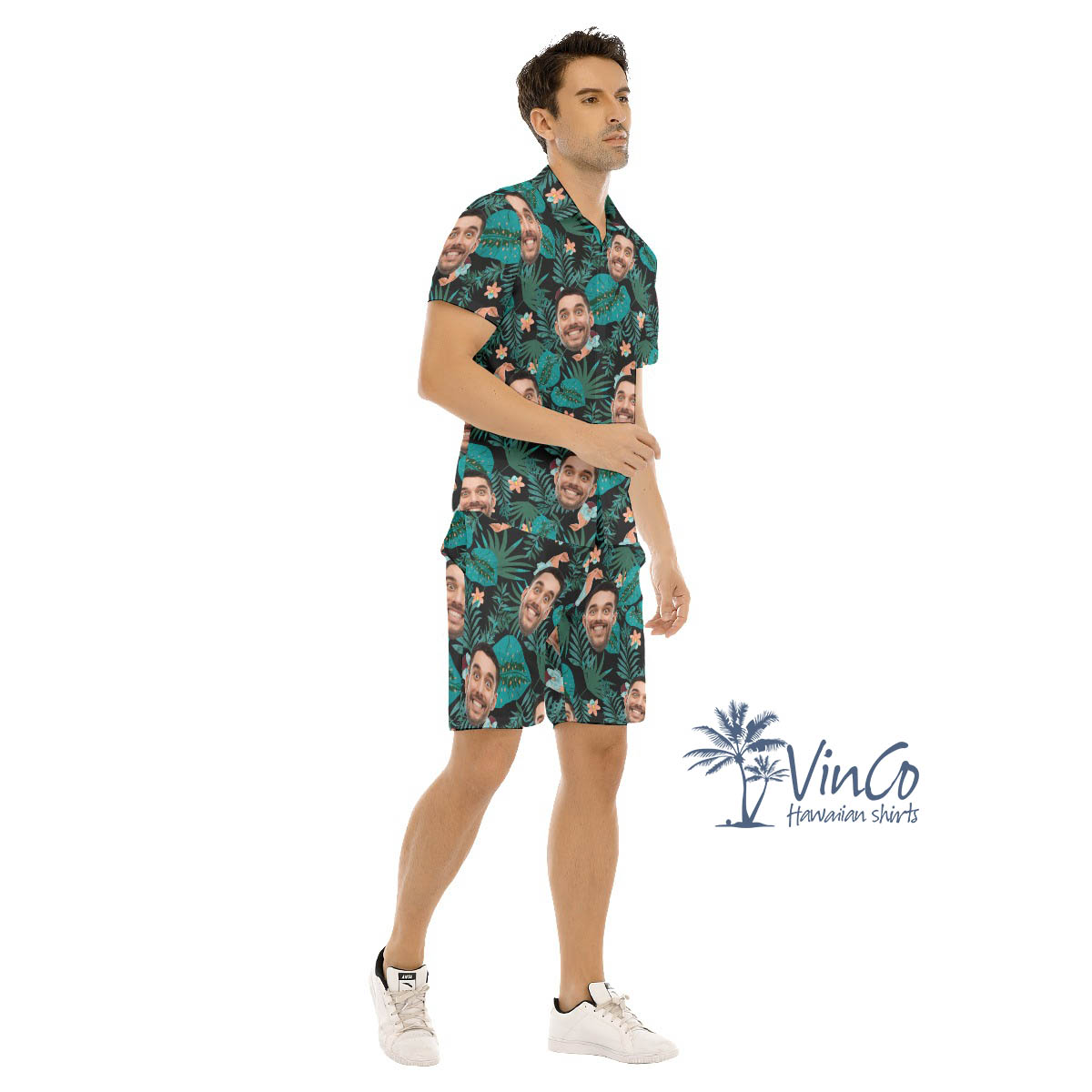 Personalize Your Face Aloha Shirt Set For Men