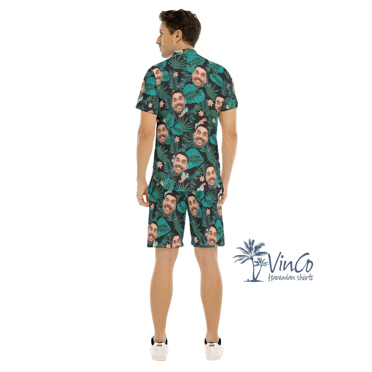 Personalize Your Face Aloha Shirt Set For Men