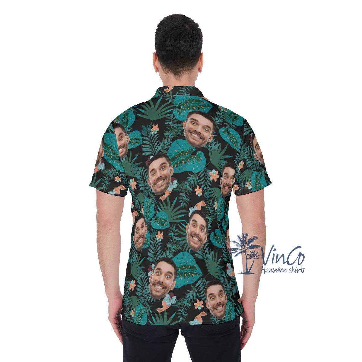 Custom Your Face Tropical Polo Shirt For Men