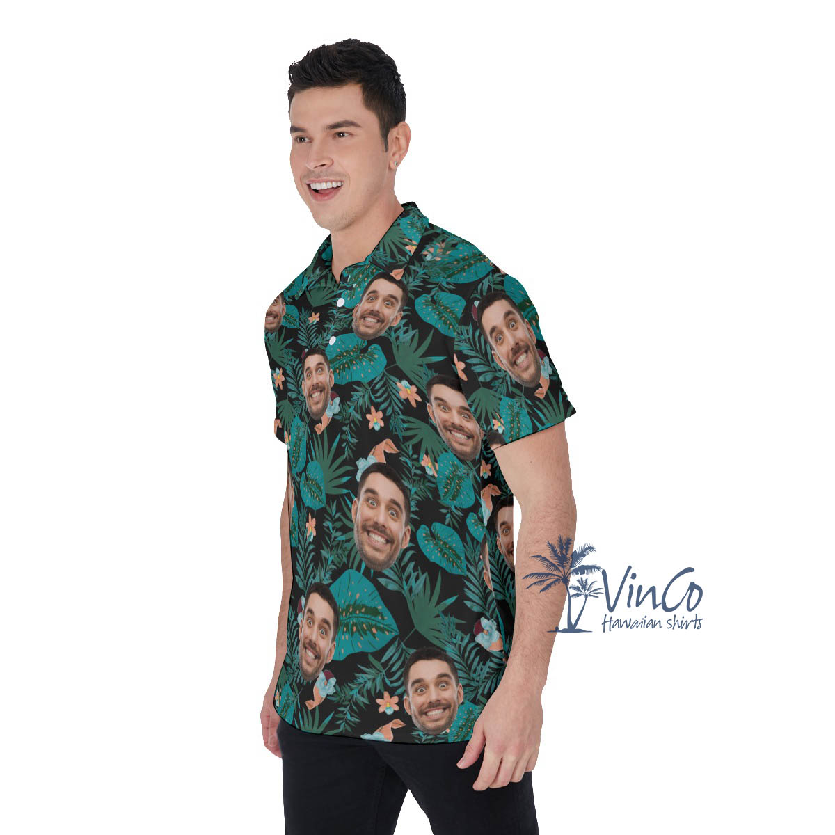 Custom Your Face Tropical Polo Shirt For Men