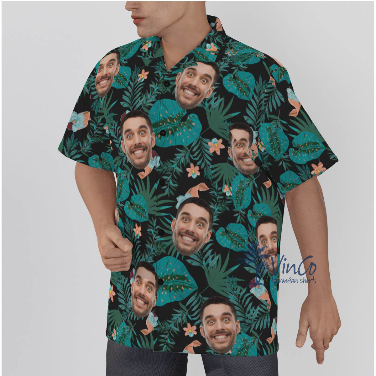 Custom Your Faces Tropical Hawaiian Button Up Shirt