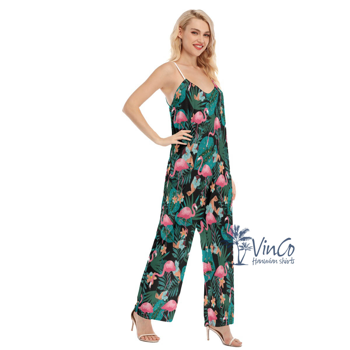 Pink Flamingo Tropical Jumpsuit For Women