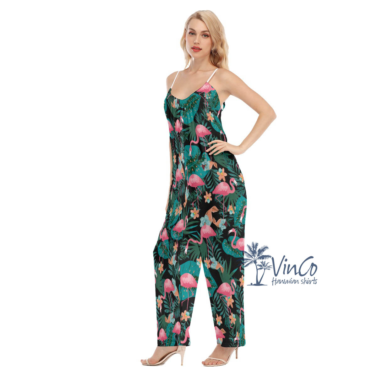 Pink Flamingo Tropical Jumpsuit For Women