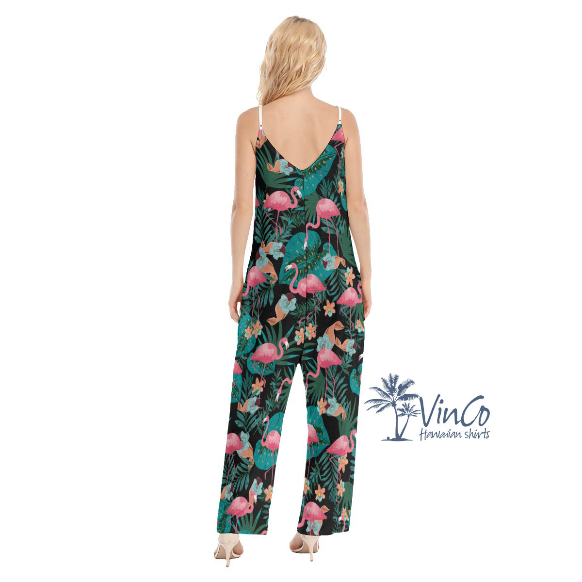 Pink Flamingo Tropical Jumpsuit For Women