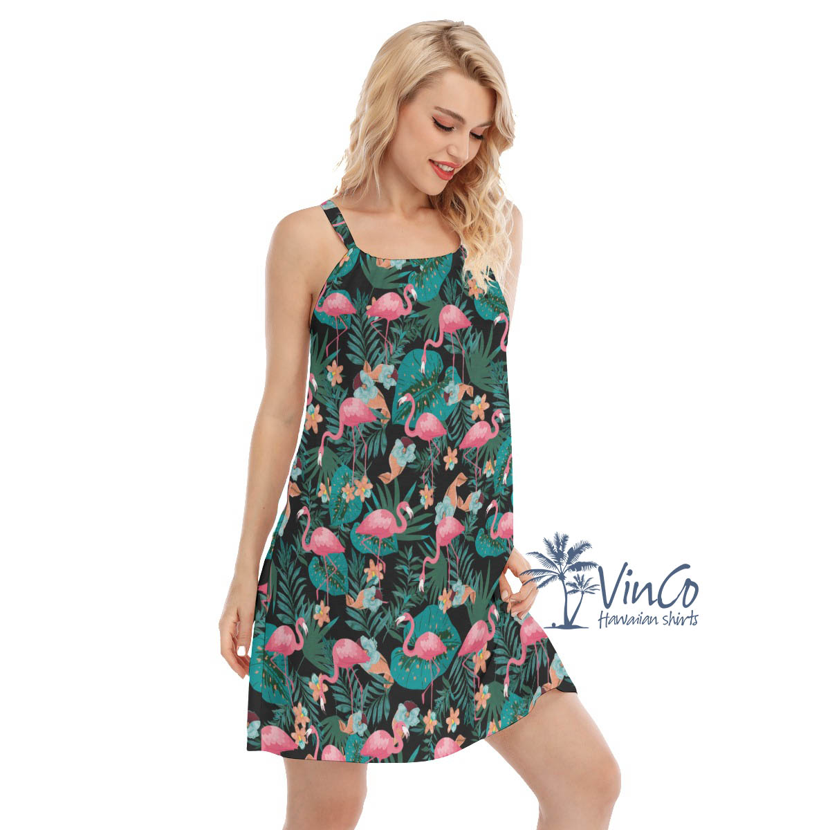 Pink Flamingo Summer Tropical Dress For Women