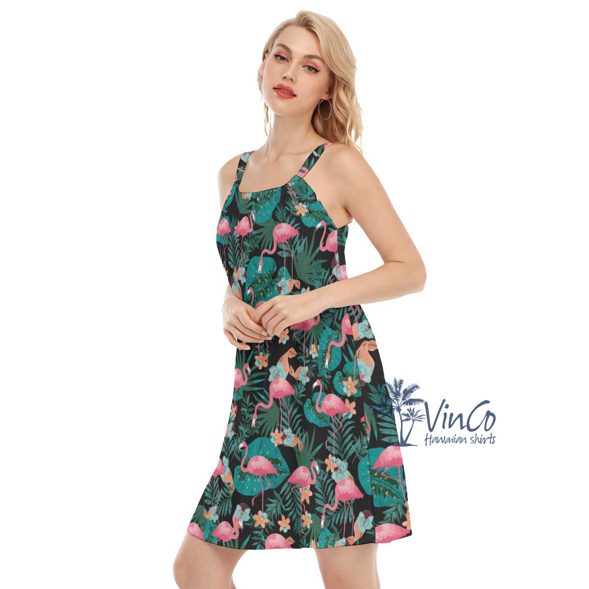 Pink Flamingo Summer Tropical Dress For Women
