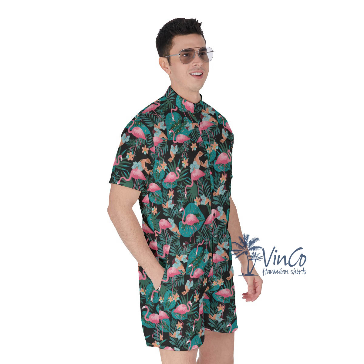 Pink Flamingo Tropical Men's Romper