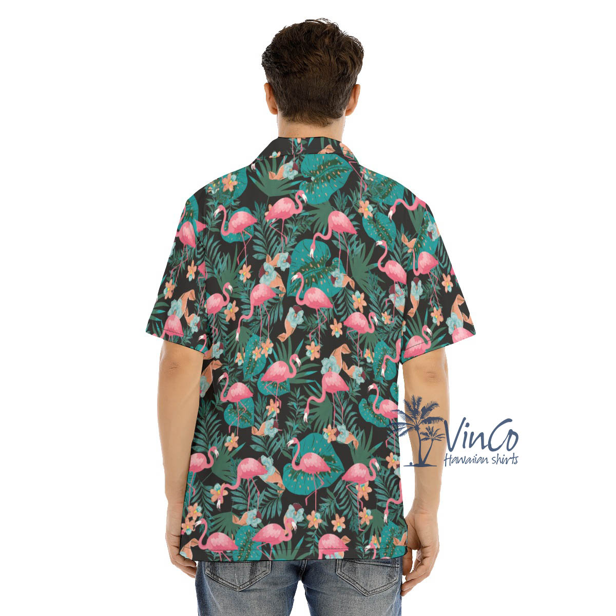 Tropical Pink Flamingo Hawaiian Shirt For Men