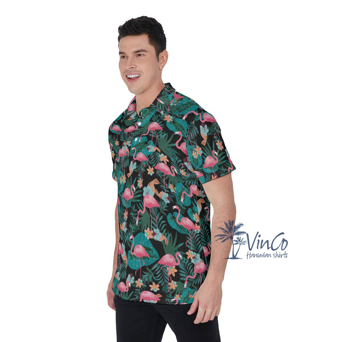 Tropical Pink Flamingo Polo Shirt For Men