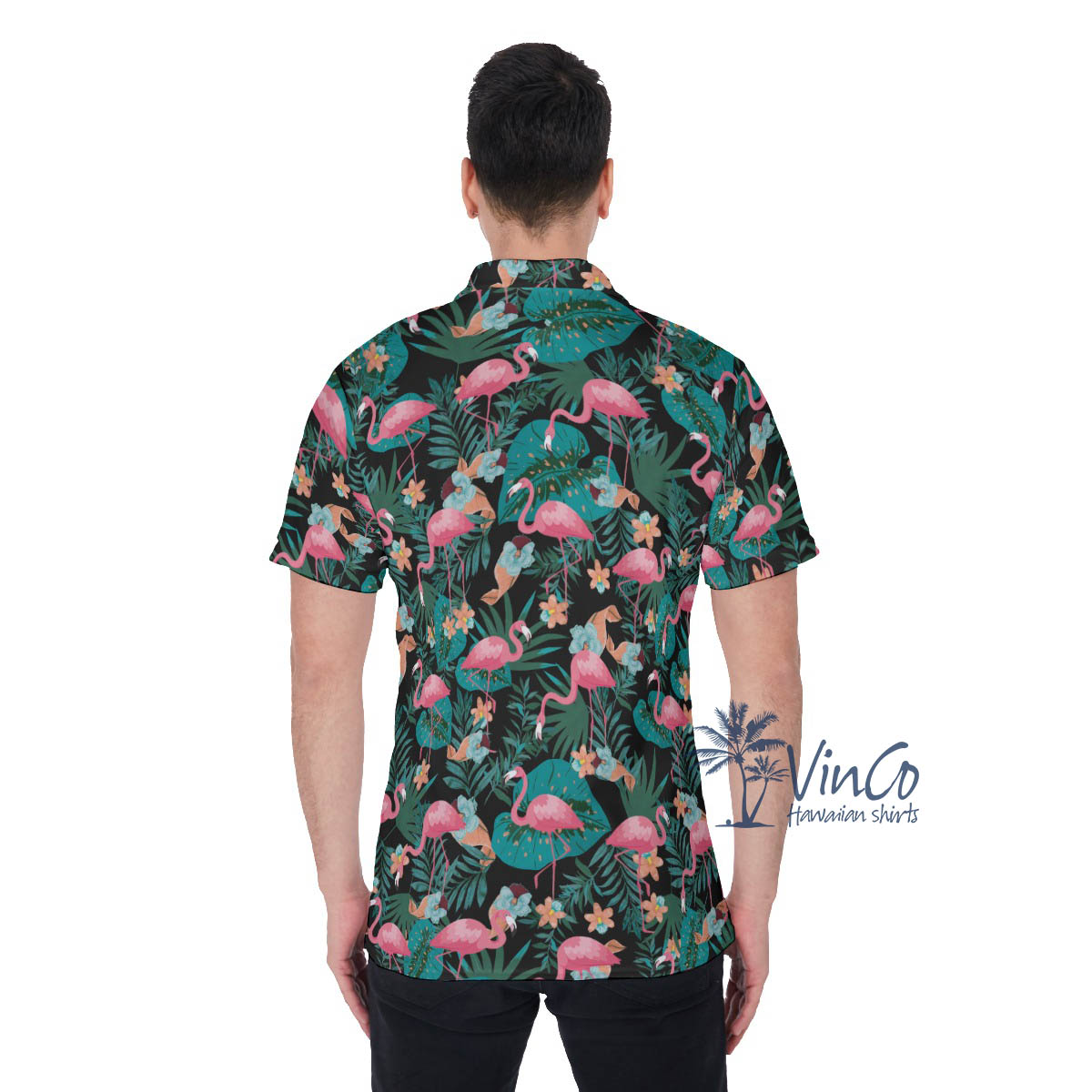 Tropical Pink Flamingo Polo Shirt For Men