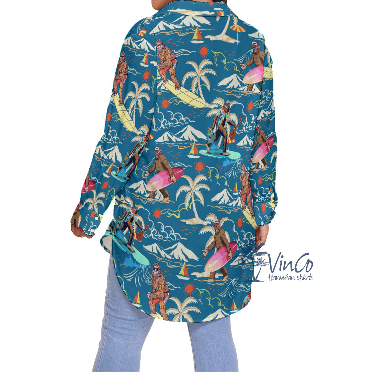 Sasquatch Plus Size Aloha Shirt For Women