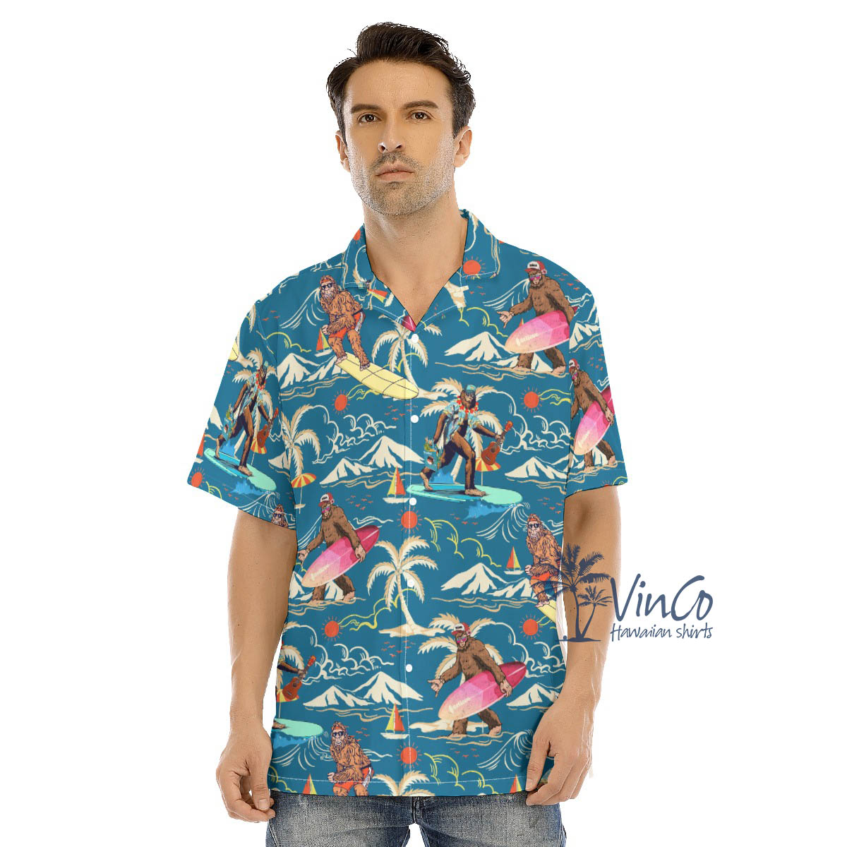Tropical Bigfoot Hawaiian Shirt For Men - variant image 1