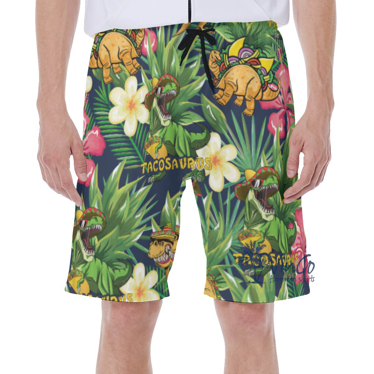 Tropical Dinosaur Taco Hawaiian Swimwear For Men - variant image 1