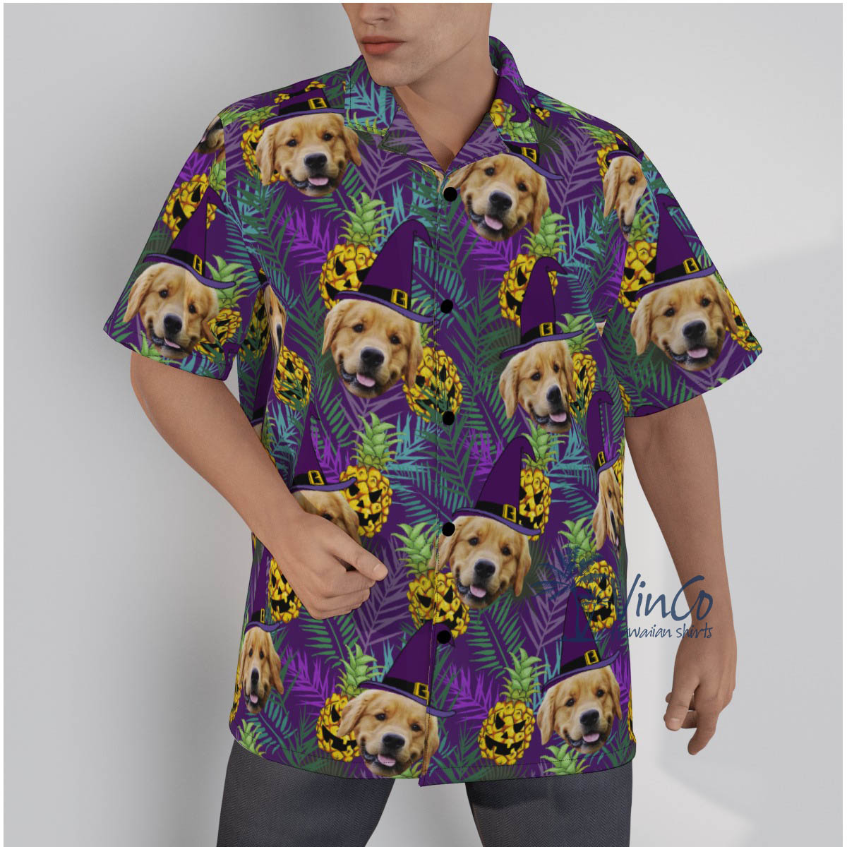 Spooky Pineapple Custom Dog Halloween Hawaiian Shirt - variant image 1