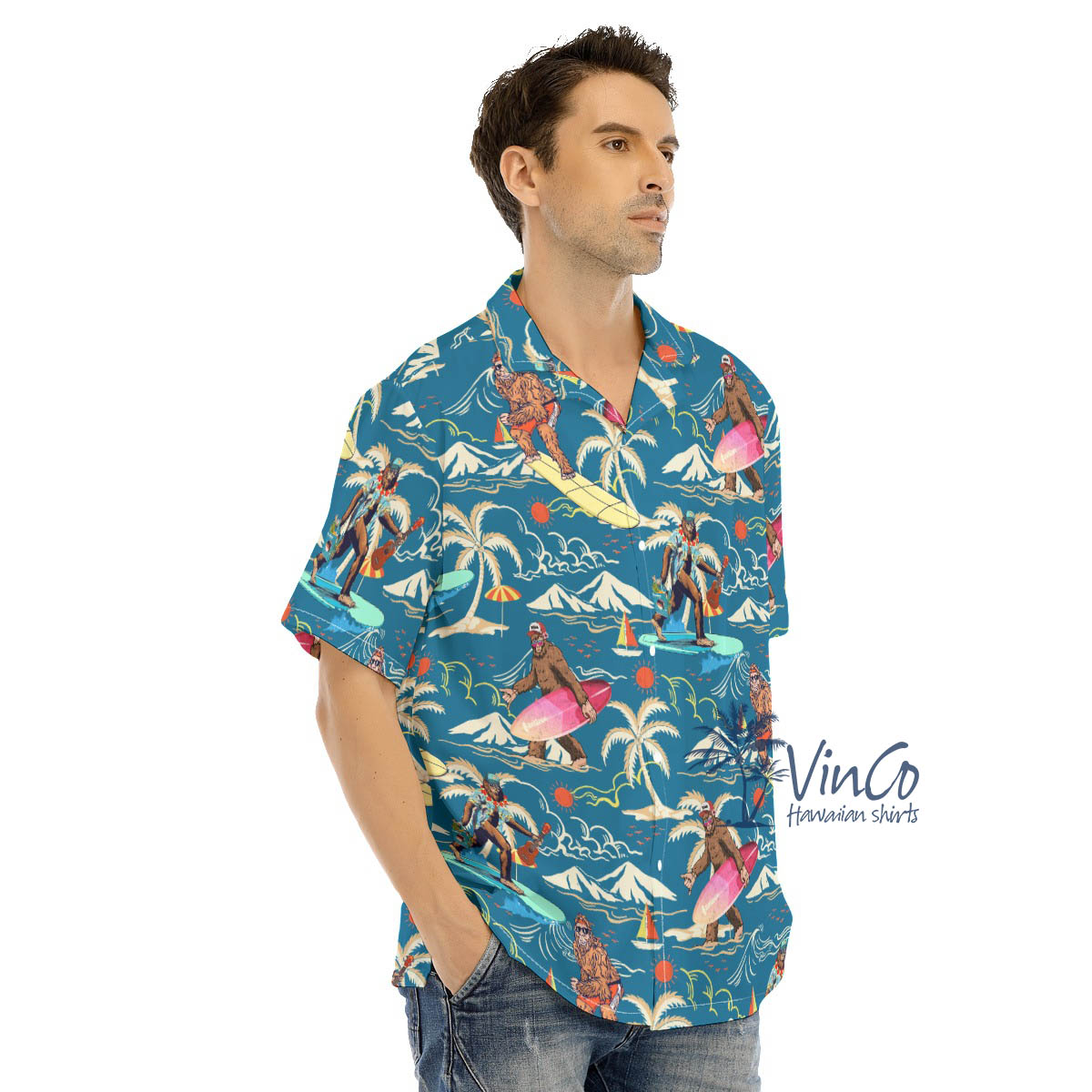 Tropical Bigfoot Hawaiian Shirt For Men