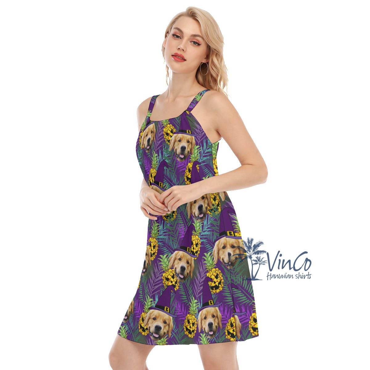 Custom Dog Halloween Women's Dress For Summer