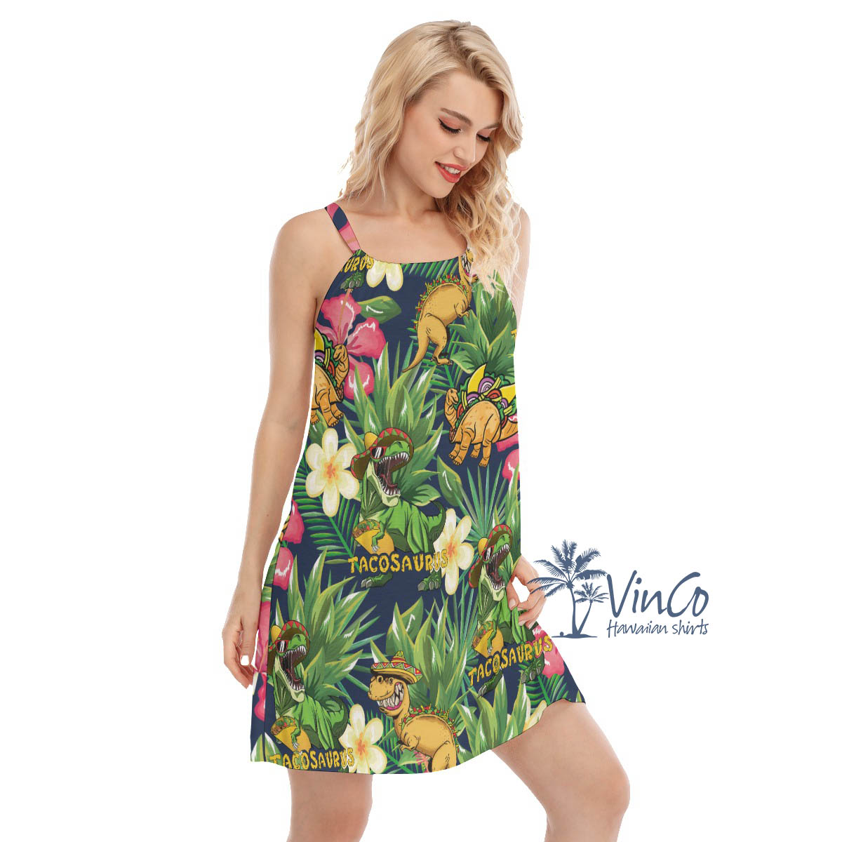 Tropical Dinosaur Taco Summer Hawaiian Dresses