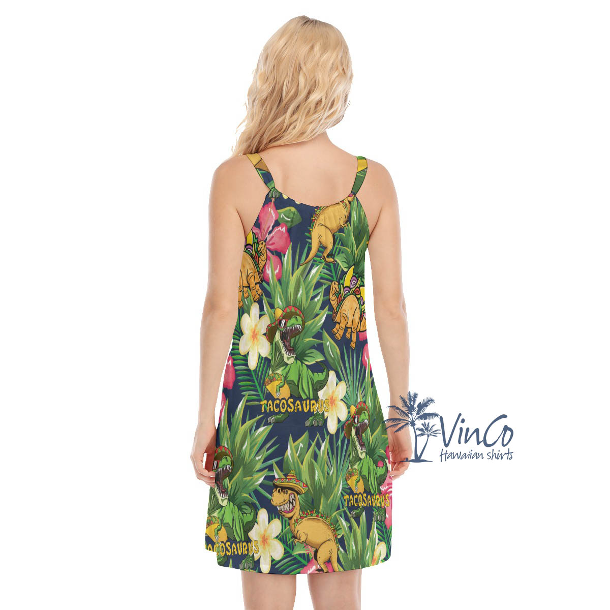 Tropical Dinosaur Taco Summer Hawaiian Dresses