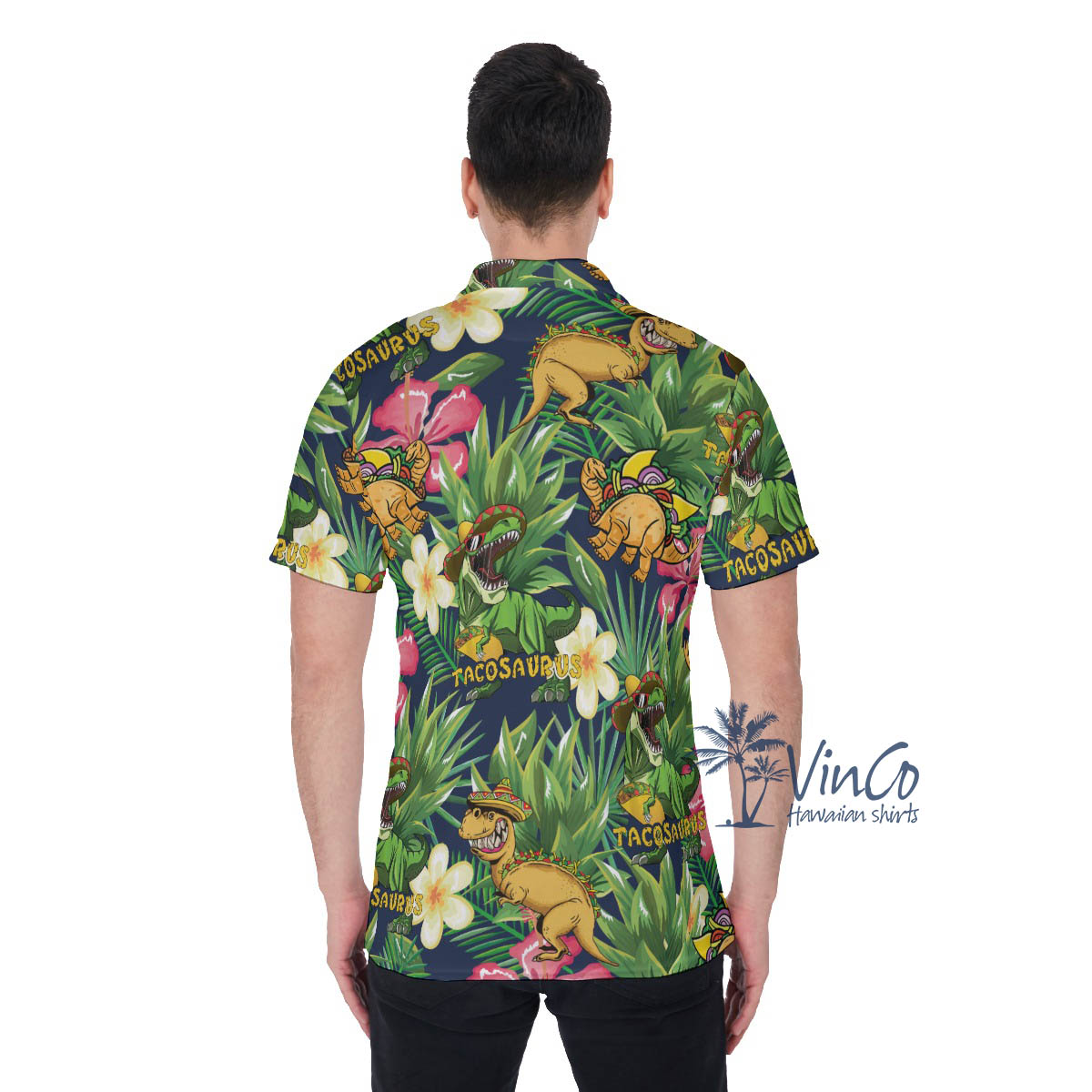 Tropical Tacosaurus Hawaiian Polo Shirt For Men