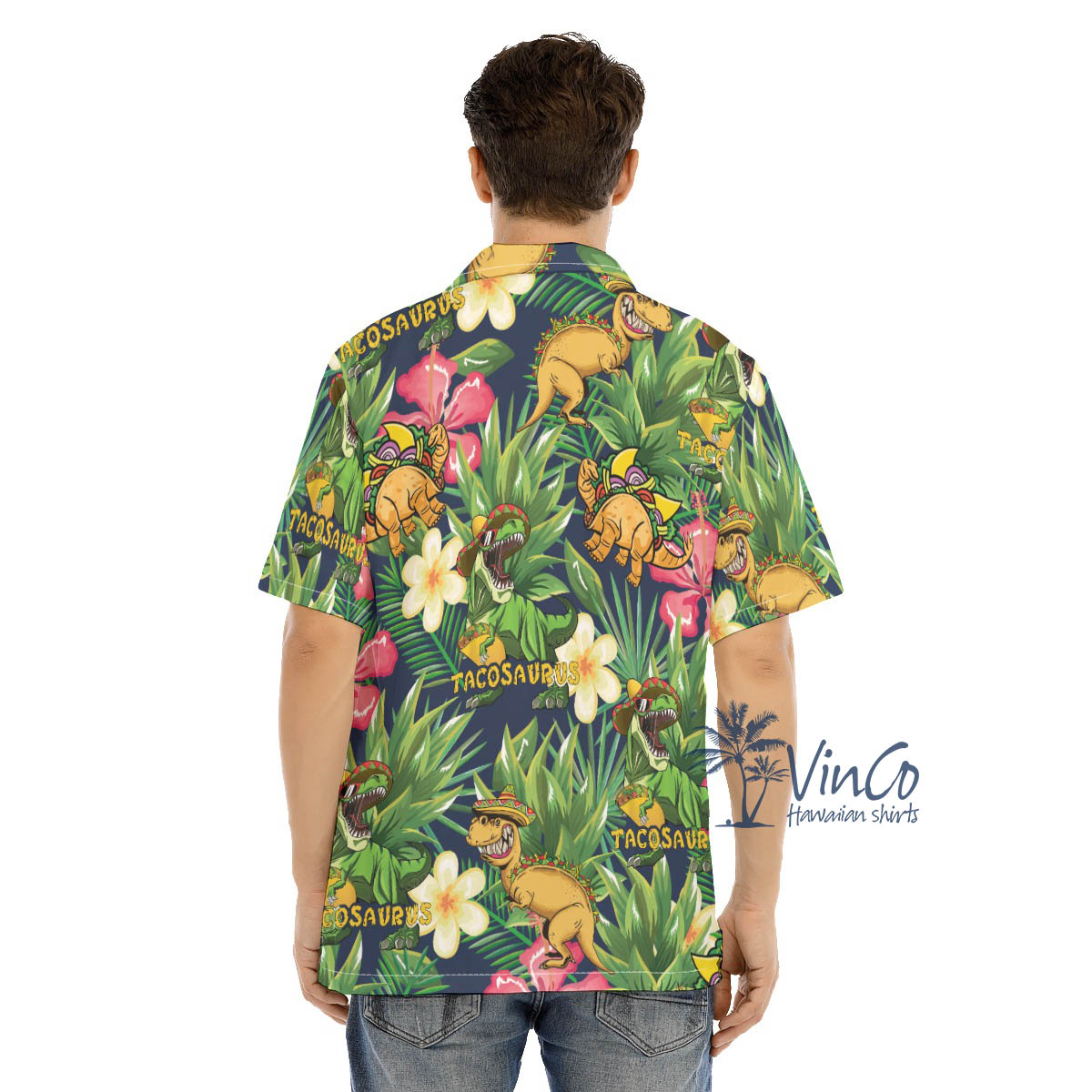Funny Taco Dinosaur Tropical Hawaiian Shirt