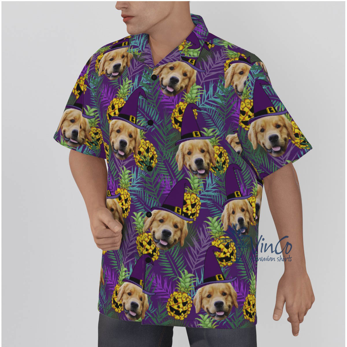 Spooky Pineapple Custom Dog Halloween Hawaiian Shirt