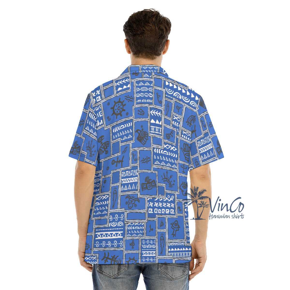 Vintage Navy Ethnic Style Hawaiian Shirt