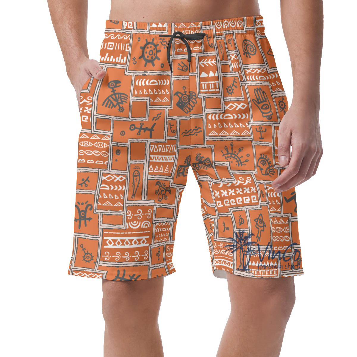 Vintage Hawaiian Beach Shorts With Ethnic Style - variant image 1