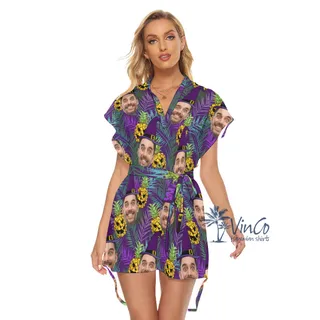 Personalize Photo Halloween Hawaiian Dress For Women