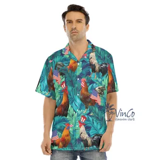 Funny Chicken 4th Of July Hawaiian Shirt