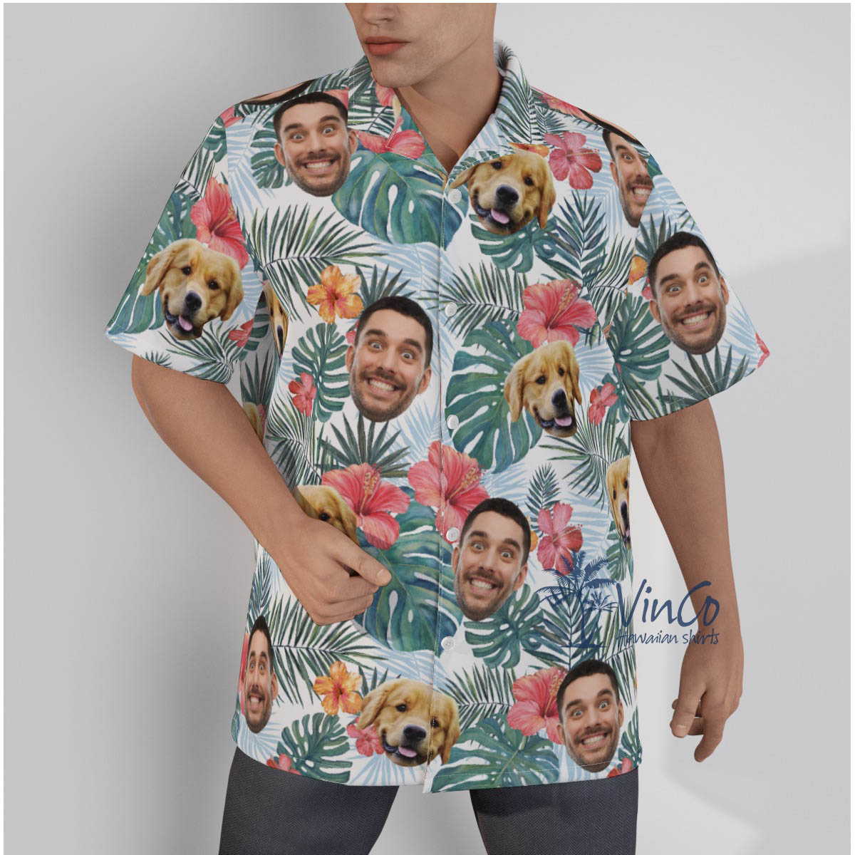 Custom 2 Faces Floral Hawaiian Button Shirt For Summer - variant image 1