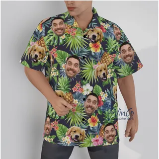 Floral Custom Multiple Faces Hawaiian Shirts For Men